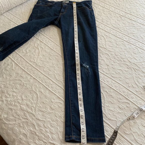 Fossil Slim Boyfriend Dark Wash Jeans Size 25 some distressing 5 pocket Casual - Picture 6 of 11
